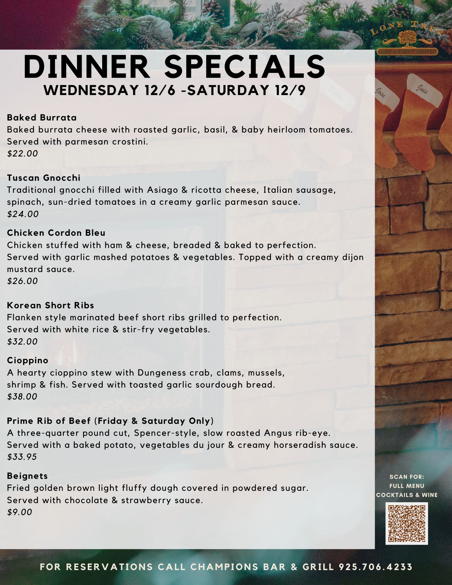 Dinner Specials 126 129