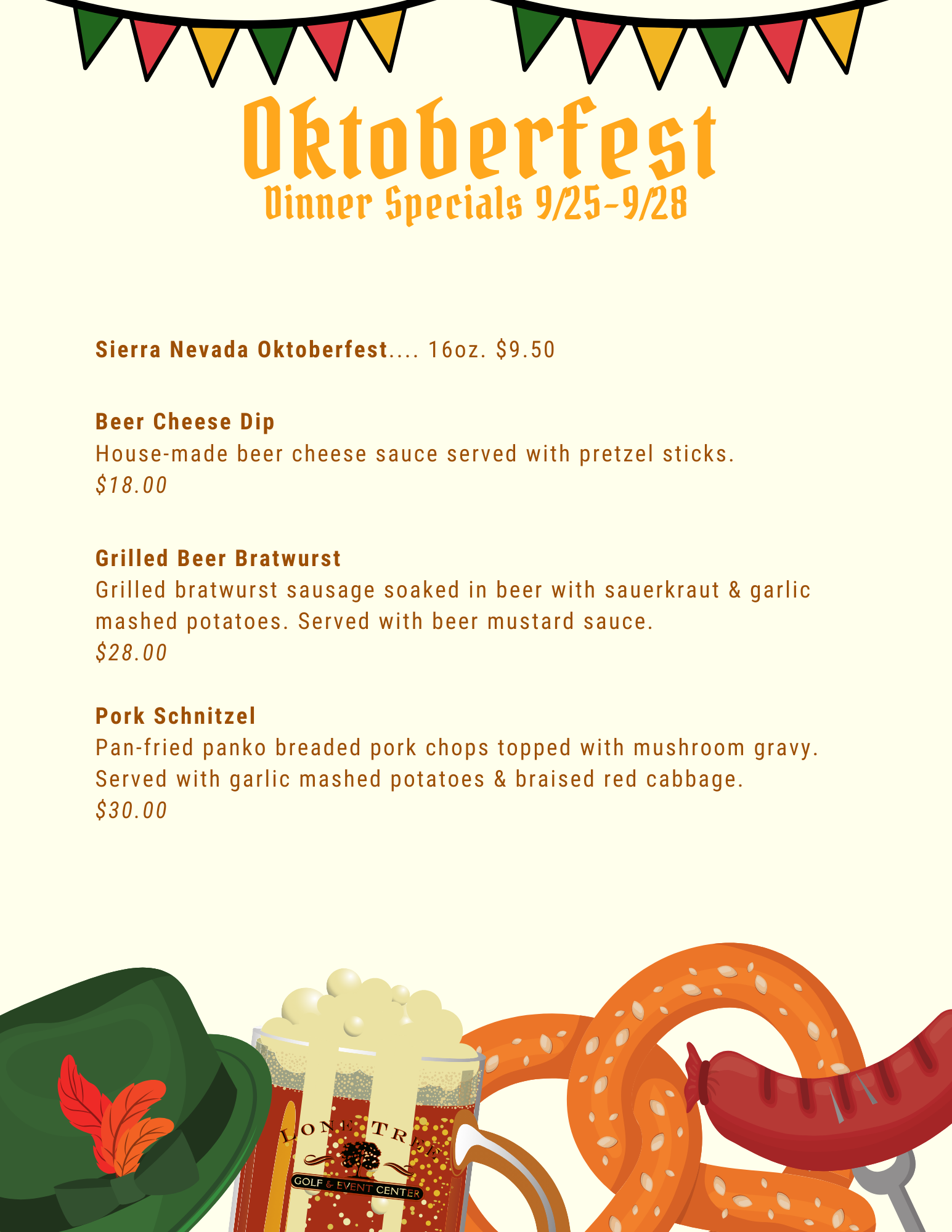 Oktoberfest Dinner Specials 2024