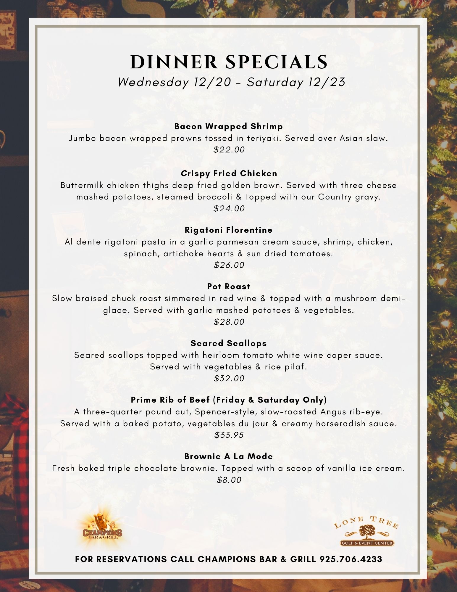 12.20.23 Dinner Specials