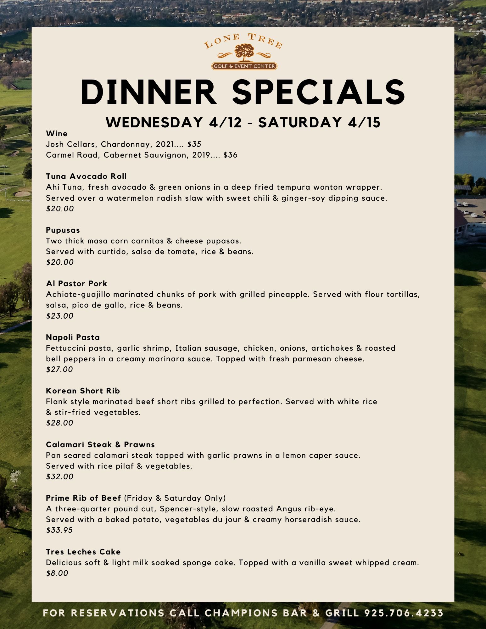 Dinner Specials 412 415